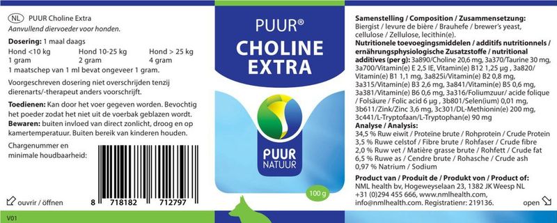 Puur - Choline Extra - 100 G - Hond
