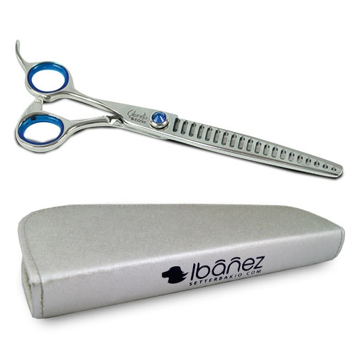Tesoura Ibañez, manual para canhotos, para tosa de cães, 20 dentes, não adequada para aparar pelos.