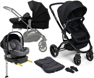 Beemoo Move 2-in-1 Kombivogn Inkl. Beemoo Route i-Size Babybilstol & Base, Black/Mineral Grey