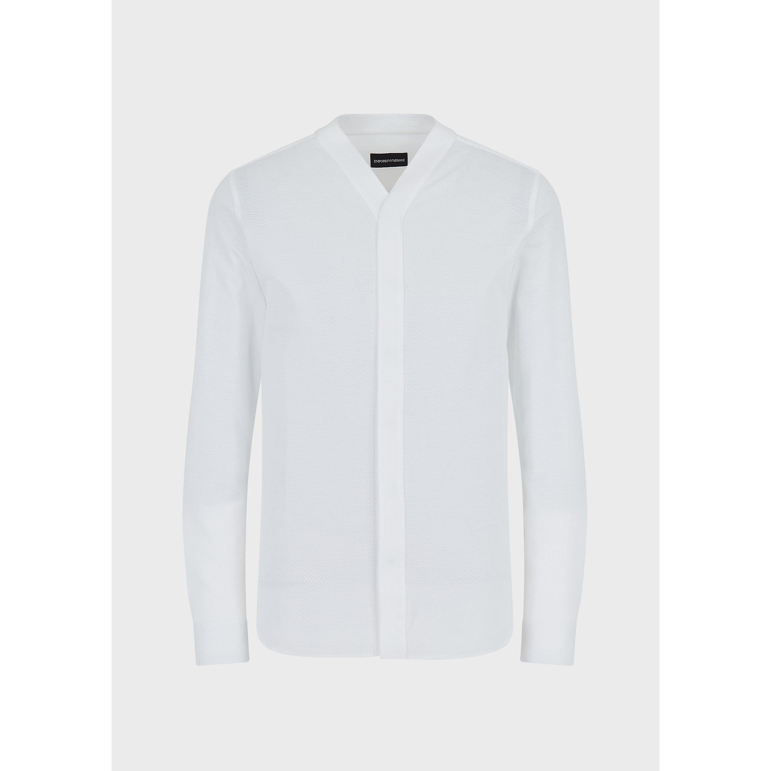 Emporio Armani V Neck Collarless Shirt
