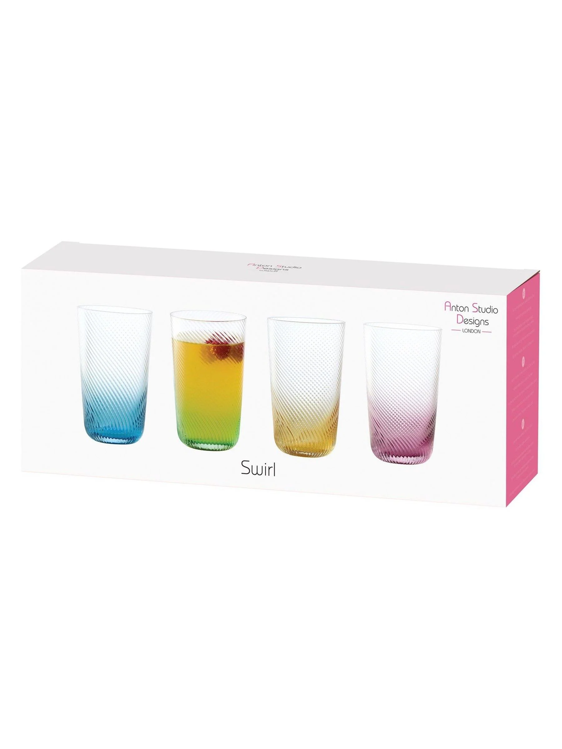 Anton Studio Designs Set of 4 Swirl Hiball Tumblers