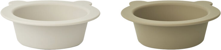 Liewood Peony suction bowl 2-pack Sandy / oat mix