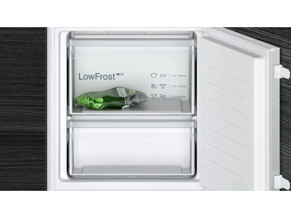 Siemens iQ300 KI87VVSE0 - Køleskab/fryser - bund-fryser - til indbygning - niche - bredde: 56 cm - dybde: 55 cm - højde: 177.5 cm - 270 liter - Klasse E - Glidehængsel