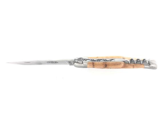 Laguiole Tradition 12 cm - 2 mitres - 2 pièces - Genévrier Couteau de Poche Forge de Laguiole