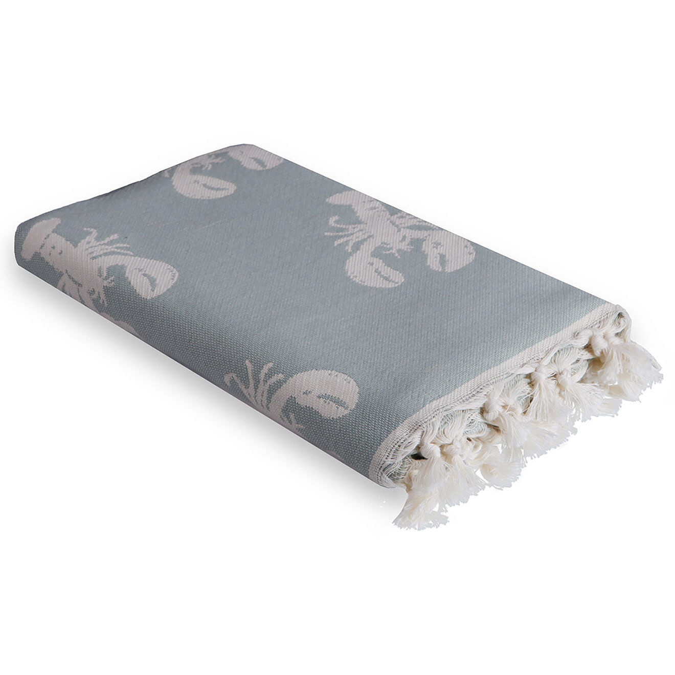 Febronie Fouta reversible Homard gris - 100x200 cm
