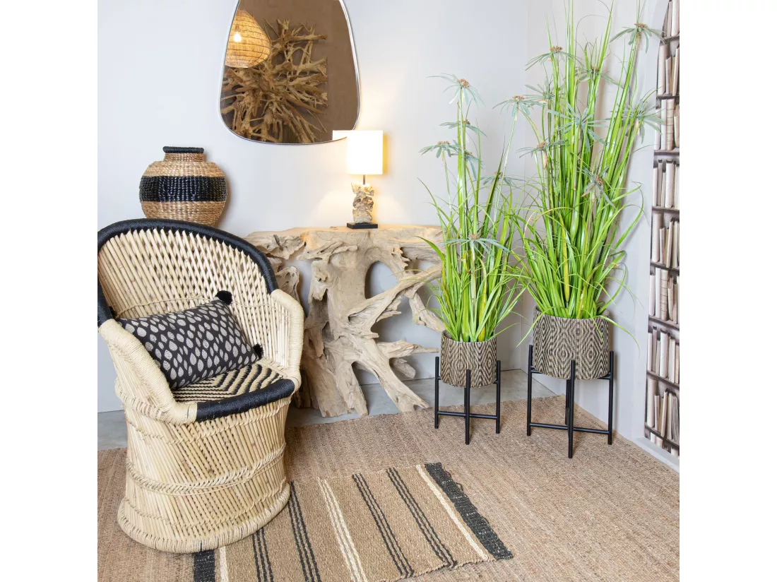 Now's Home - Plante Graminee A Fleurs Artificielle 20x17x150 Cm Aquaplanter