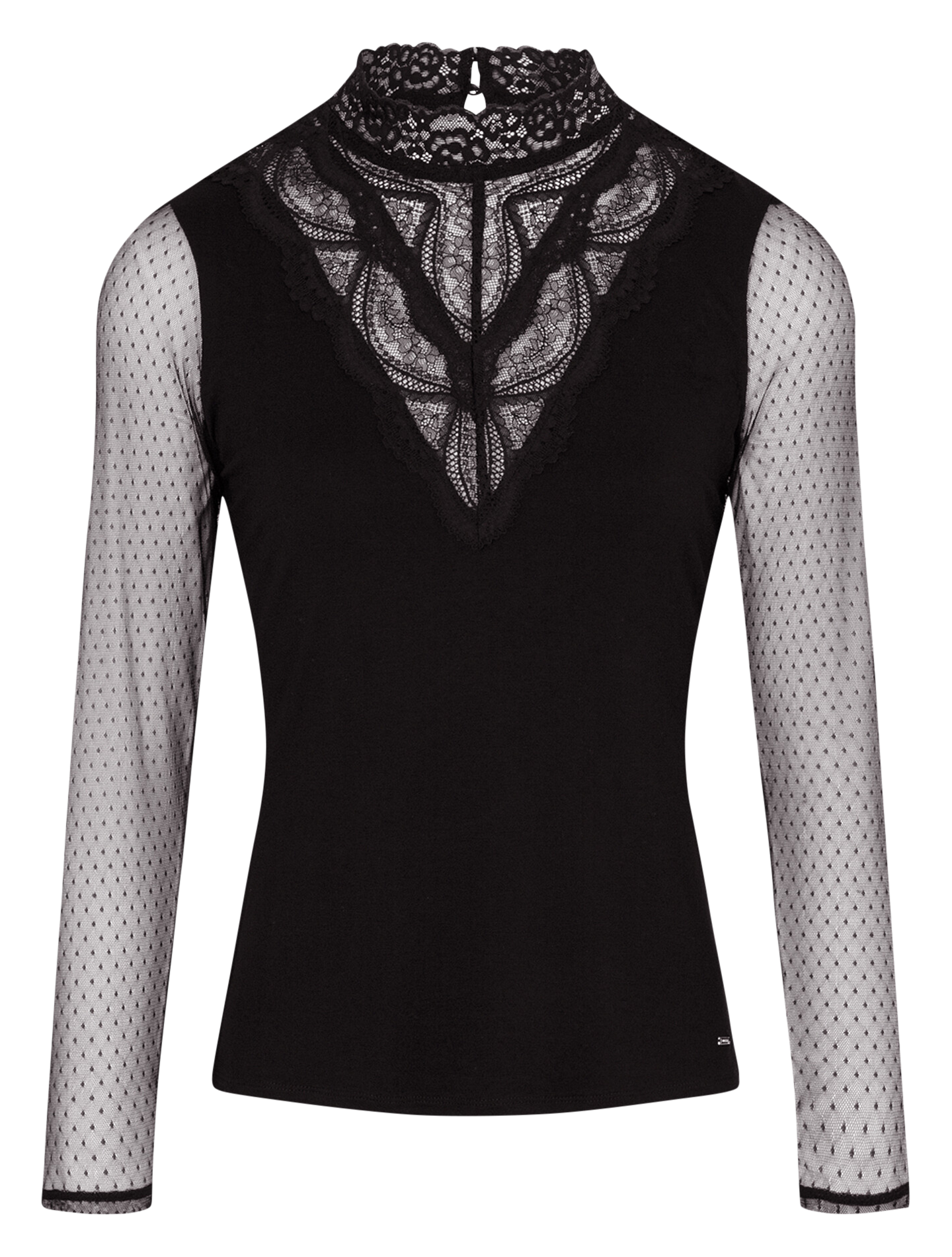 TGLYDE - Top col montant en dentelle | Noir