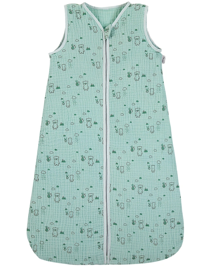 Sommer-Schlafsack MUSSELIN – BÄR BEN in grün