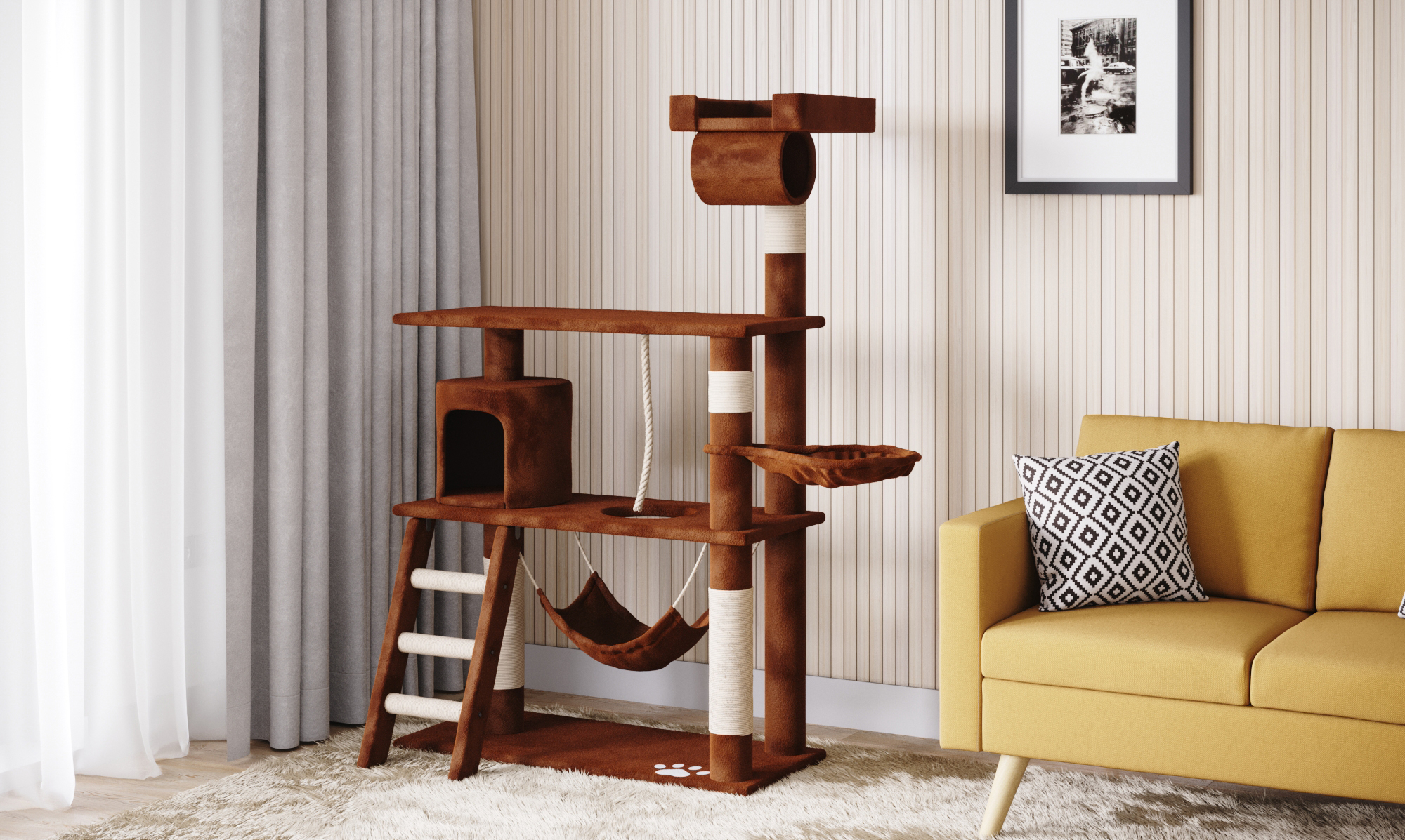 Katzenbaum SIMBA 141 cm braun