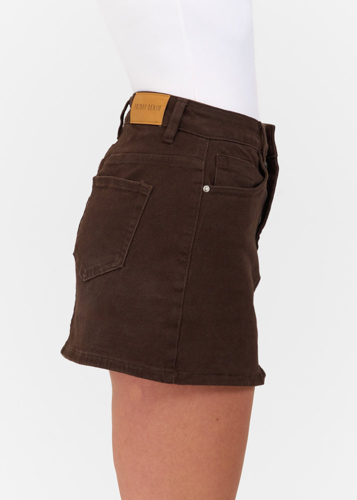 Denim stretch skort deep choco