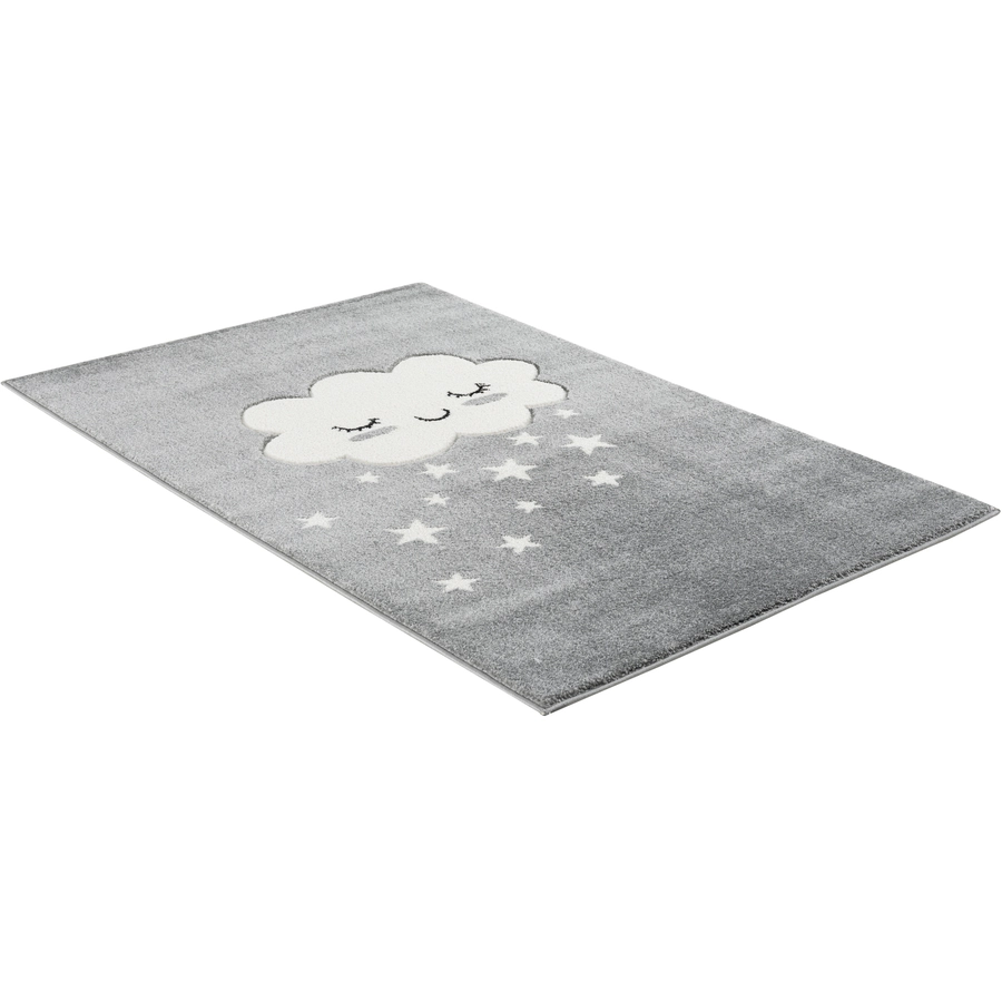 LIVONE Kinderteppich Kids love Rugs WOLKE silbergrauweiss