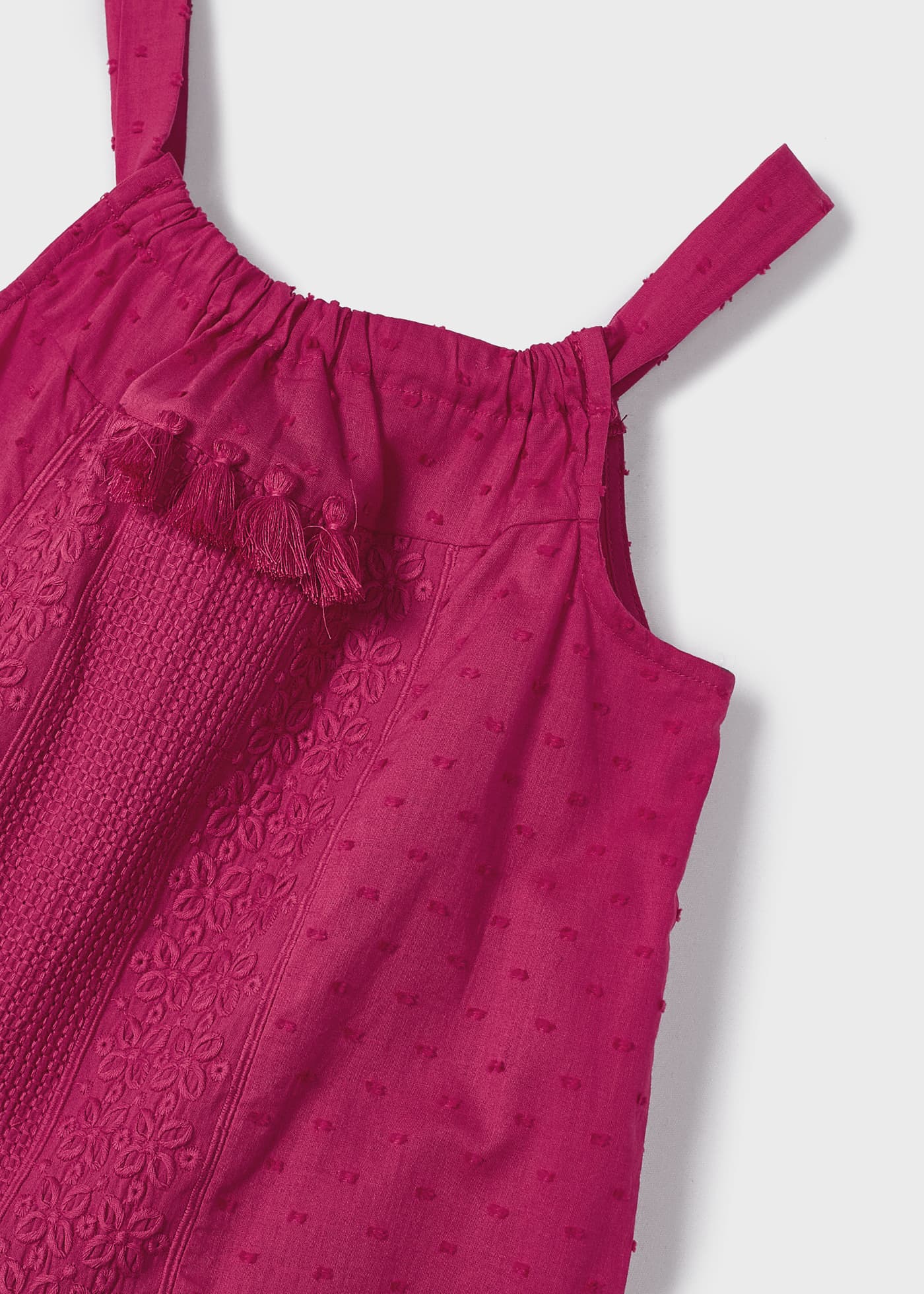 Vestido de algodão com bordados para meninas