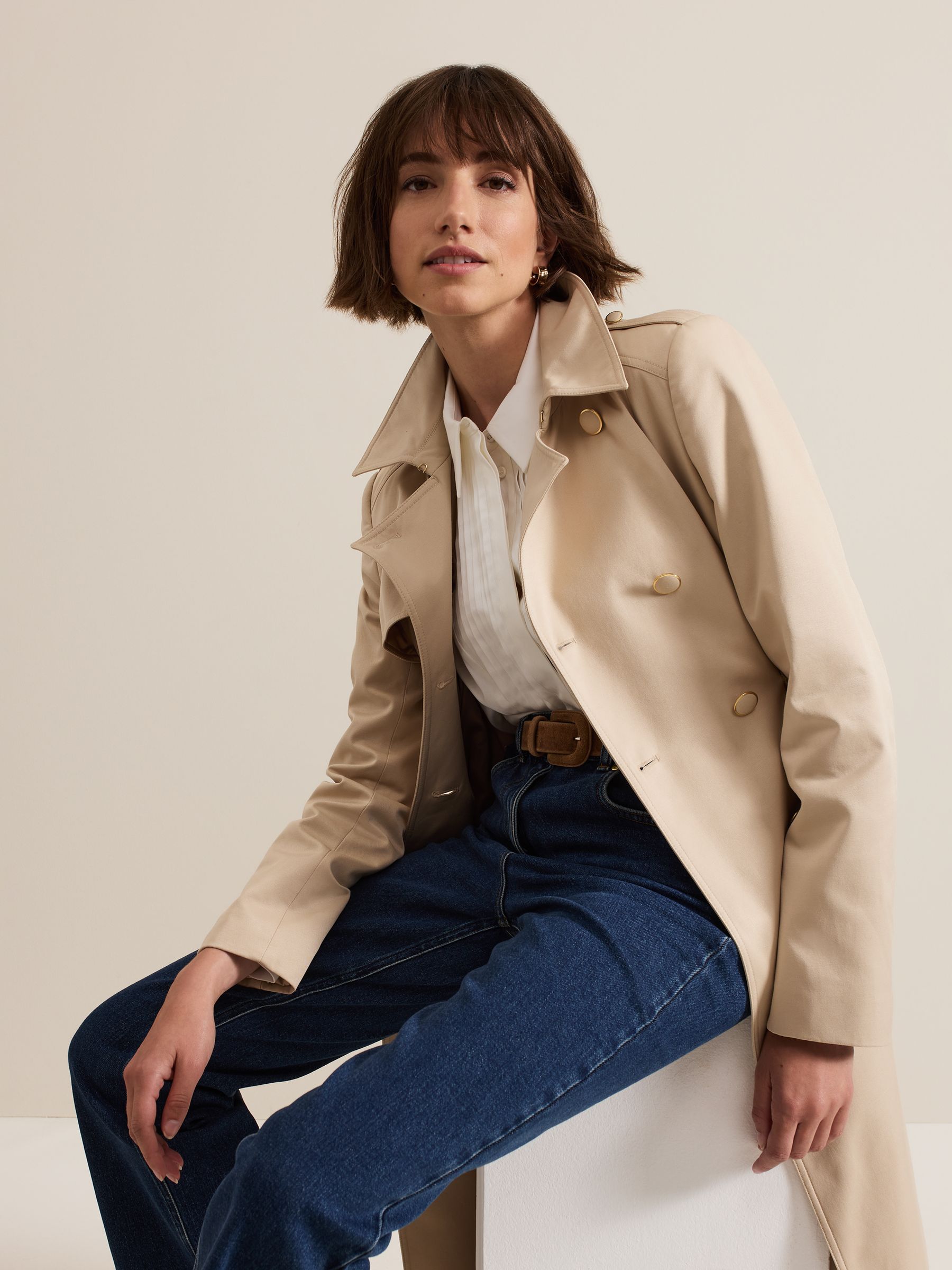 Phase Eight Cheryl Camel Long Fitted Trench Coat