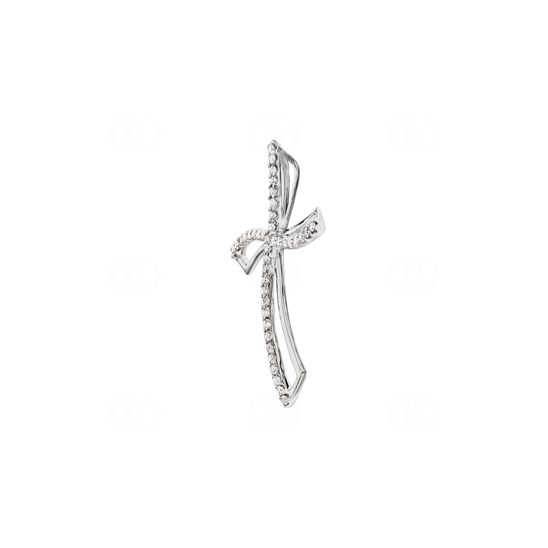 Kreuzanhänger 750/18 K Weissgold mit Diamanten 0.31 ct H/si