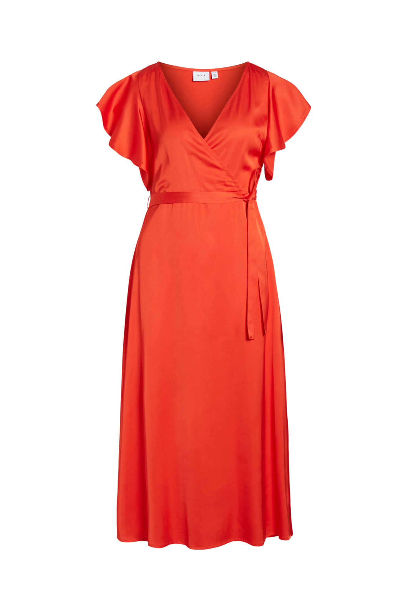 Vestido envelope de cetim - Laranja