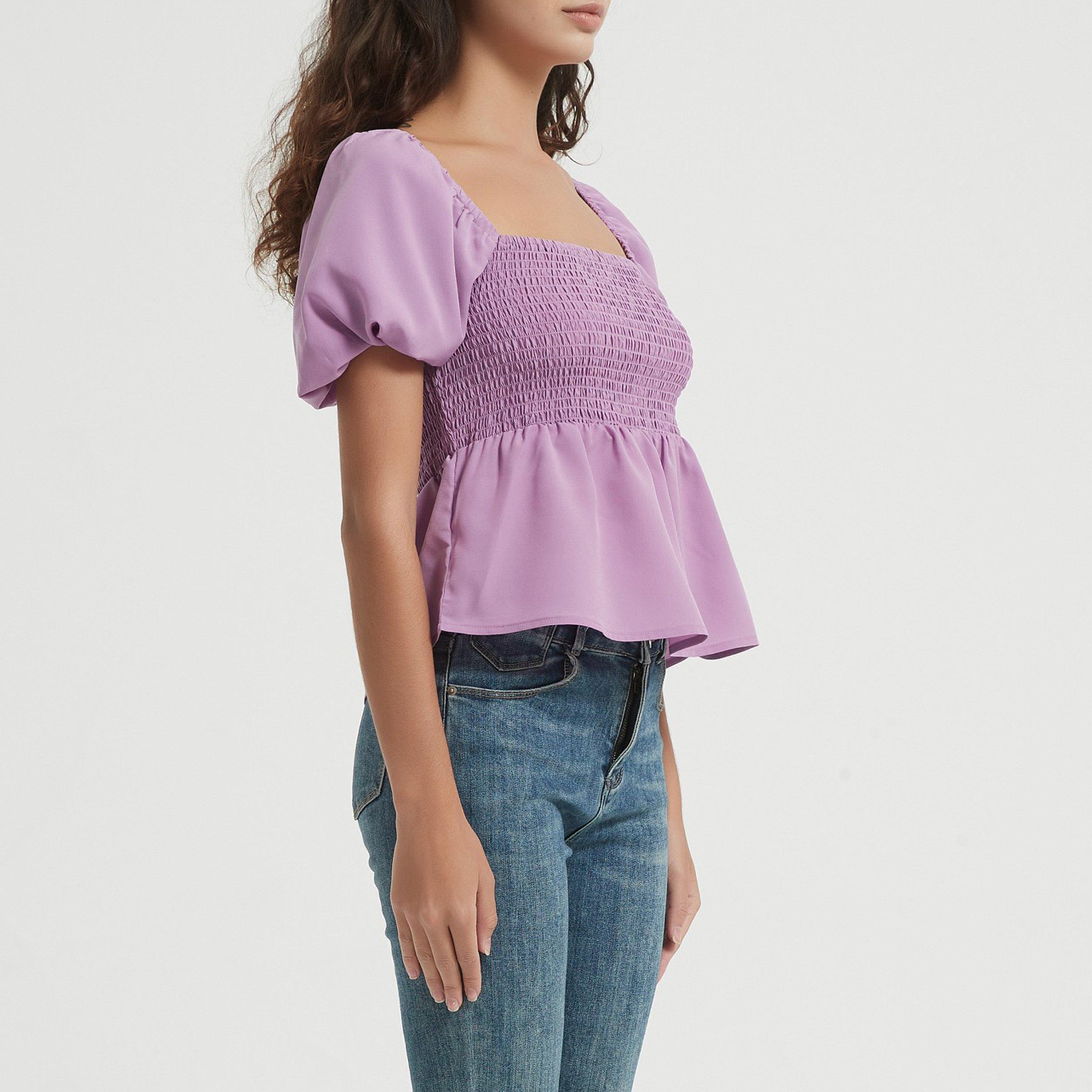 Be You Puff Sleeve Peplum Top
