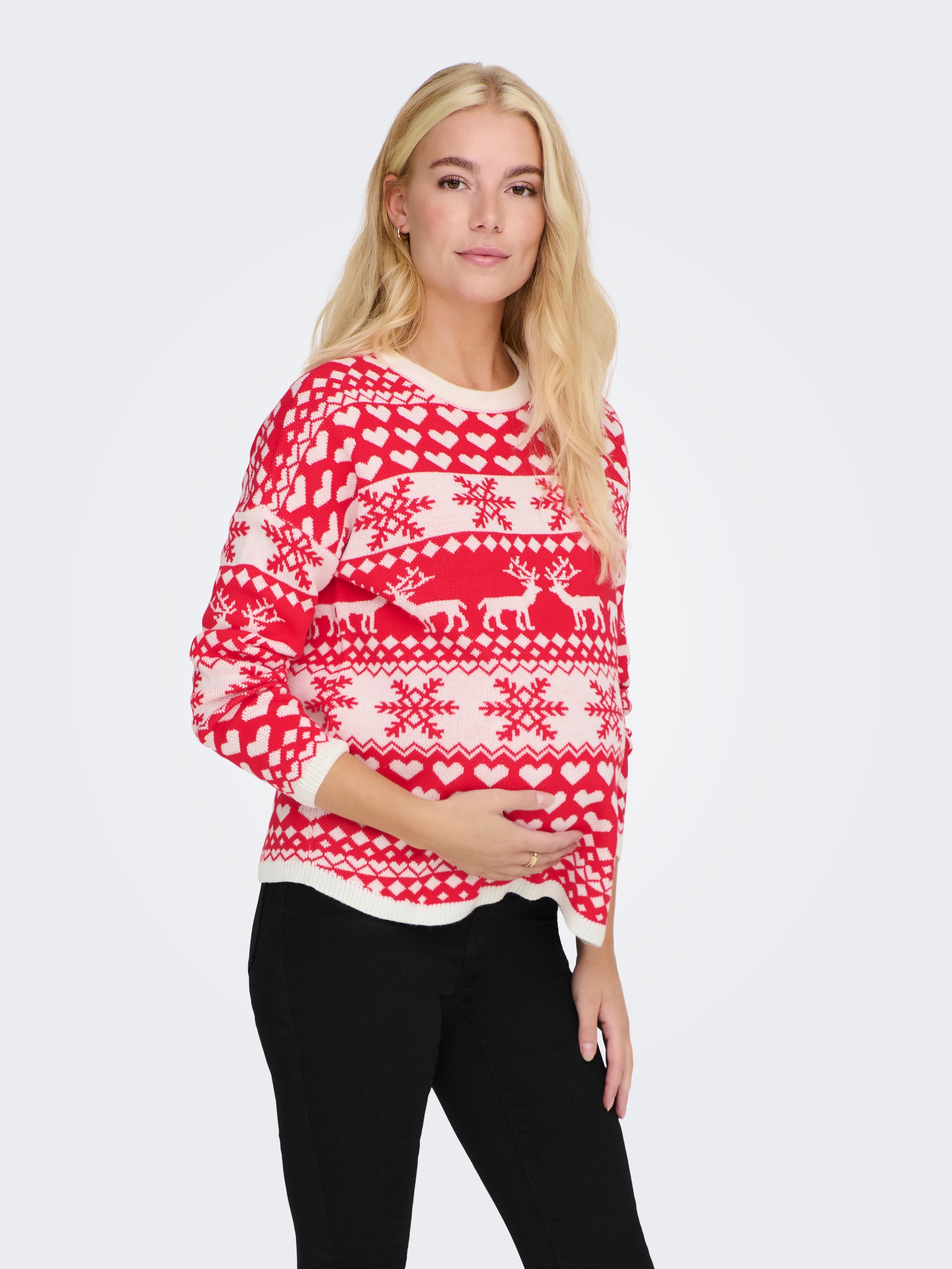 OLMXMAS Strickpullover Cloud Dancer