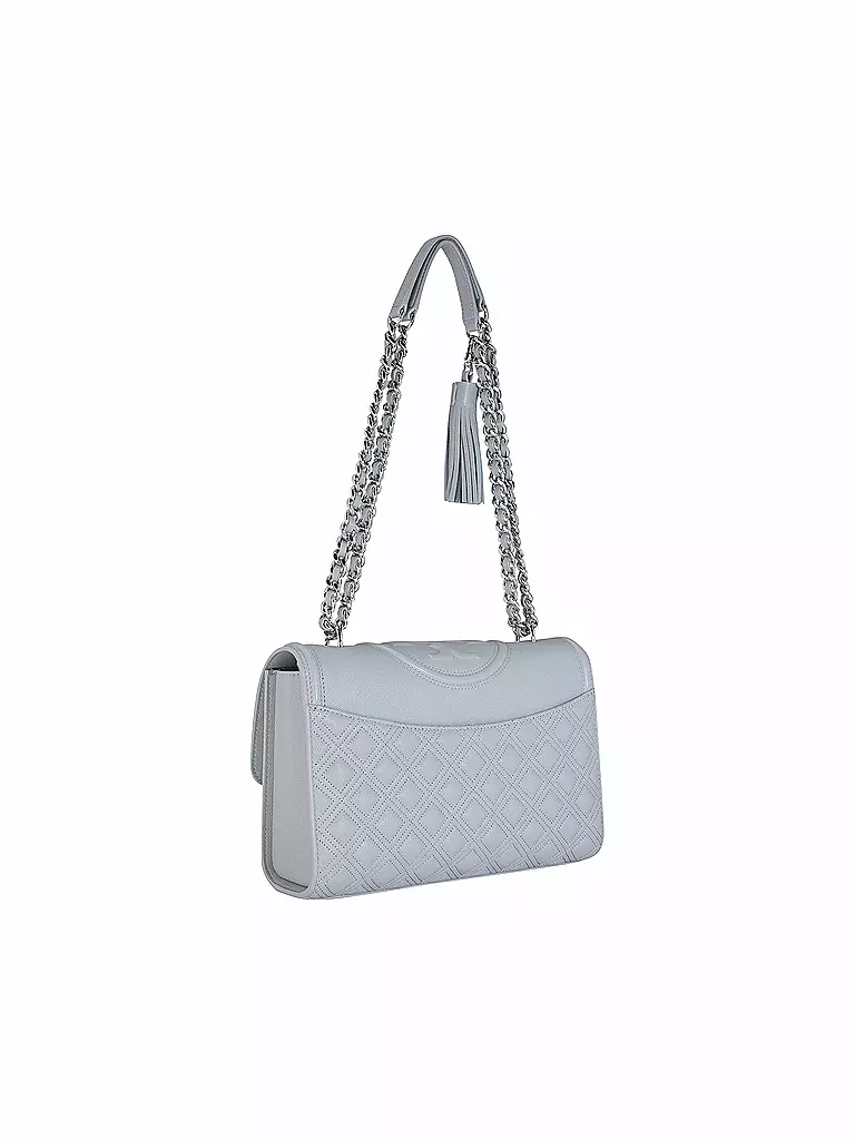 TORY BURCH Ledertasche - Umhängetasche FLEMING SOFT GRAIN  grau