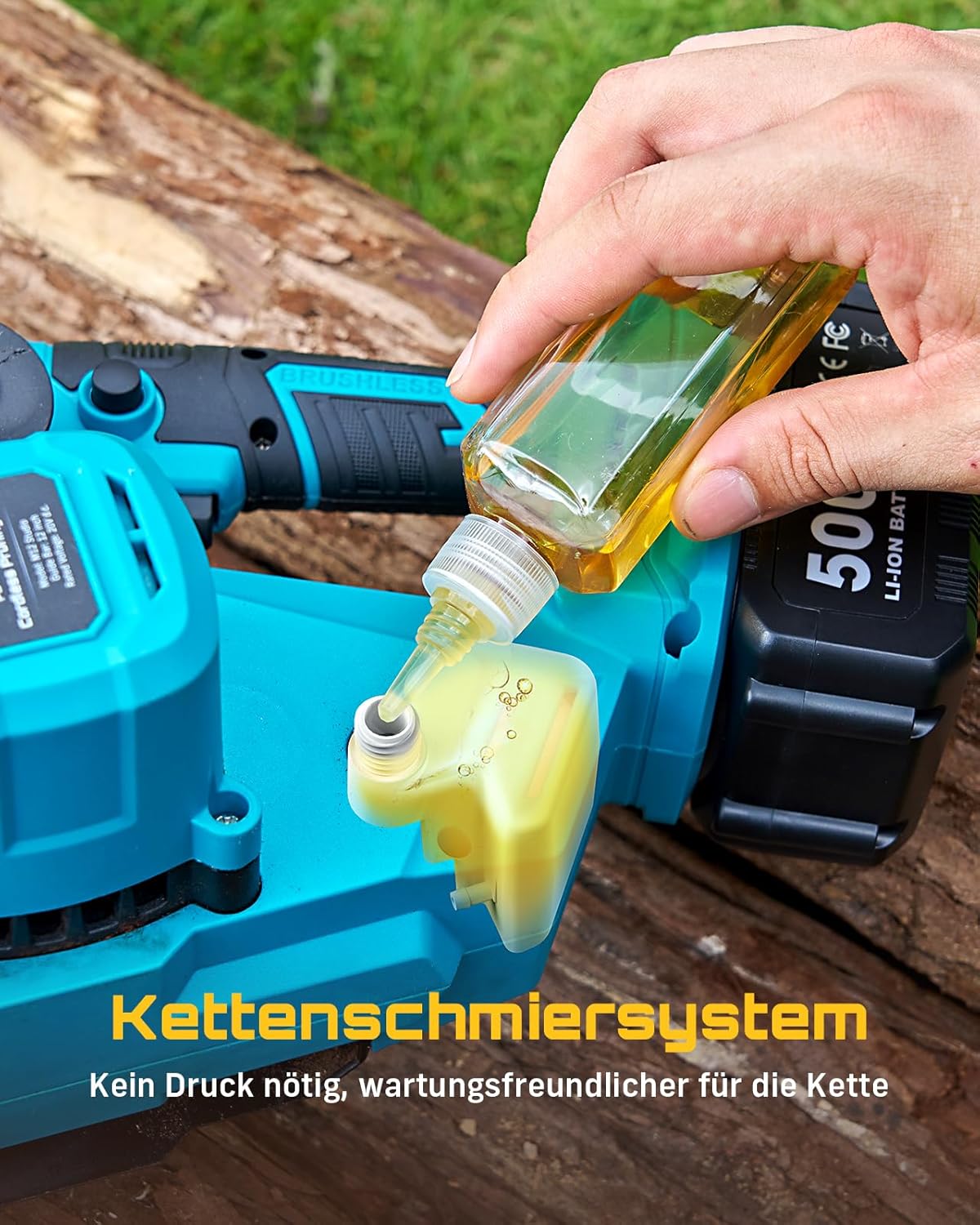 SEESII 12 Zoll Akku Kettensäge mit 2×5.0Ah Akku & Ladegerät, Brushless Elektrisch Kettensäge mit Automatischem Öler & Werkzeugloser Kettenspannung, Holzsäge Elektrisch für Gartenarbeit, Baumpflege