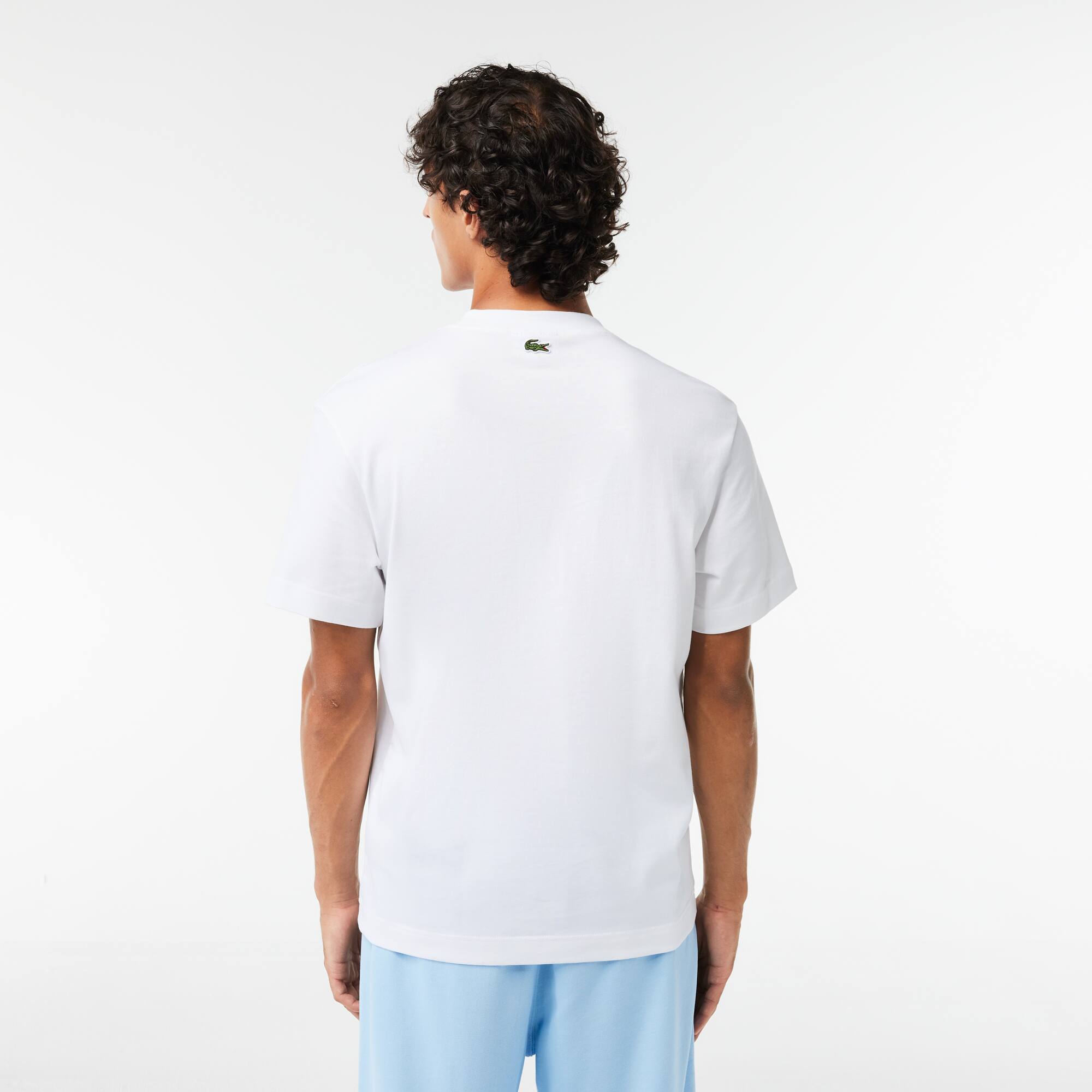 T-Shirt aus robustem Baumwolljersey mit vielen Aufnähern. T-Shirts - Weiss - Lacoste - Herren