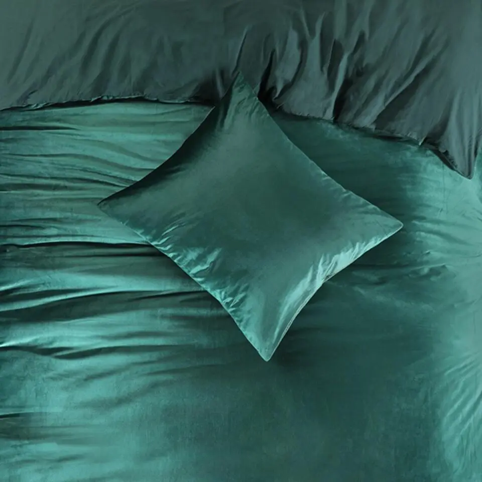 Papillon dekbedovertrek Uni Velvet - 200x200/220 cm - Groen