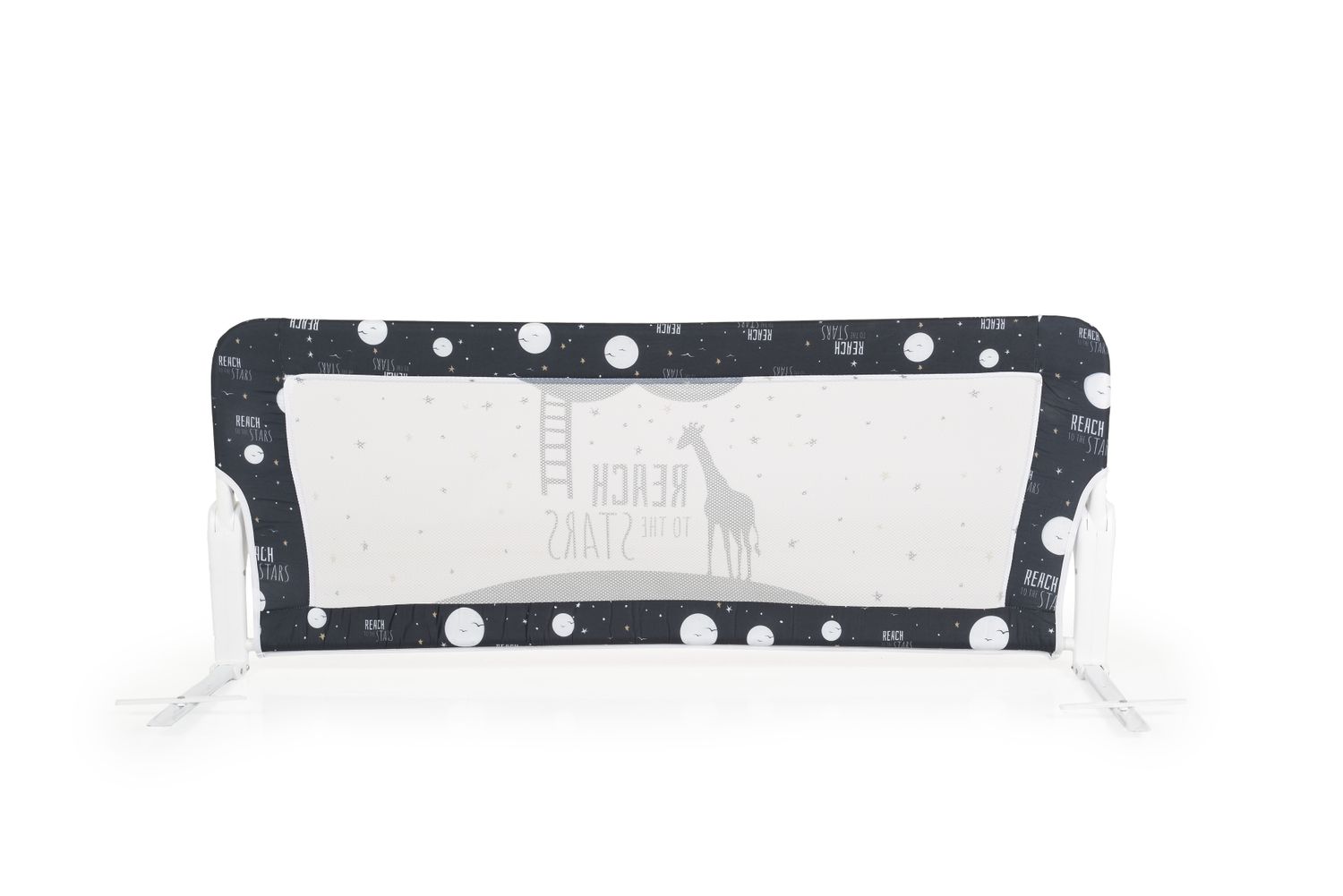Moni Bettschutzgitter 120 x 45 cm faltbar, Bettgitter für zuhause und unterwegs schwarz