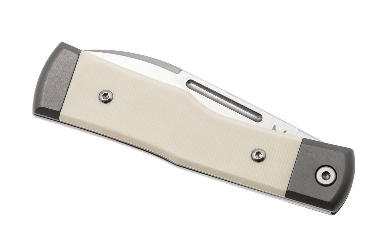 Fox Gunstock FX-558 BO, Satin M390, Titanium White Micarta, zakmes