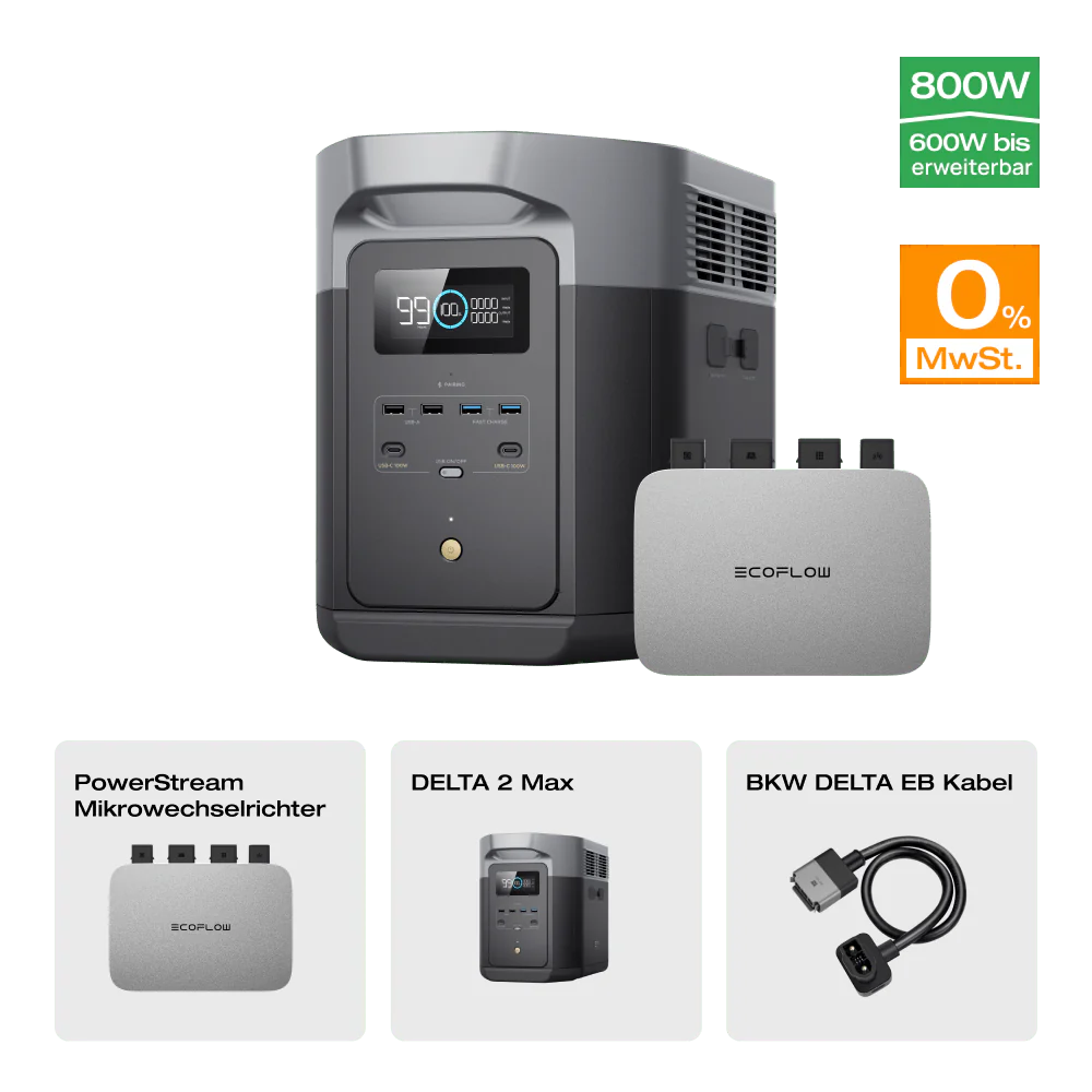 EcoFlow DELTA 2 Max Tragbare Powerstation (Generalüberholt)