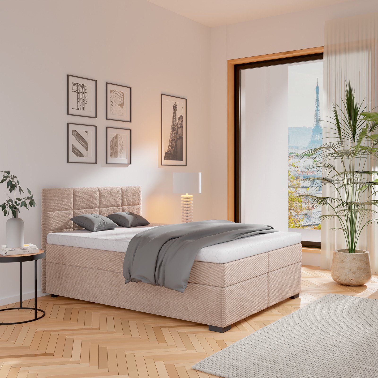 Boxspringbett Coma Cord beige