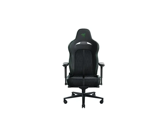 Razer Enki Pro - Spillestol - armstøtter - T-formet - vippe - drejeled - syntetisk læder, aluminium, stål, alcantara, højdensitets polyuretan støbt skum, elastomerisk polyuretan (EPU) - sort, grøn