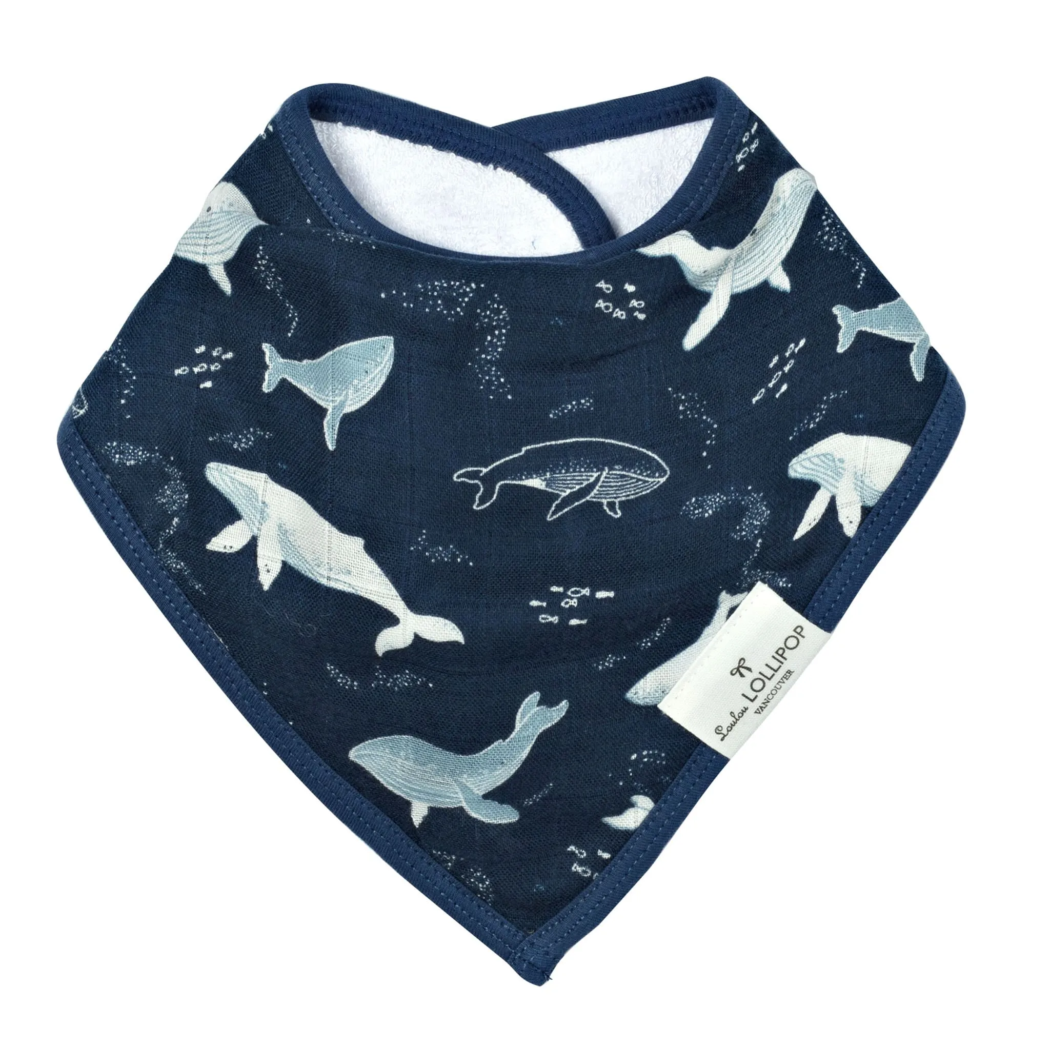 Loulou Lollipop Bavoirs Bandana Mousseline Paquet de 2 - Baleines