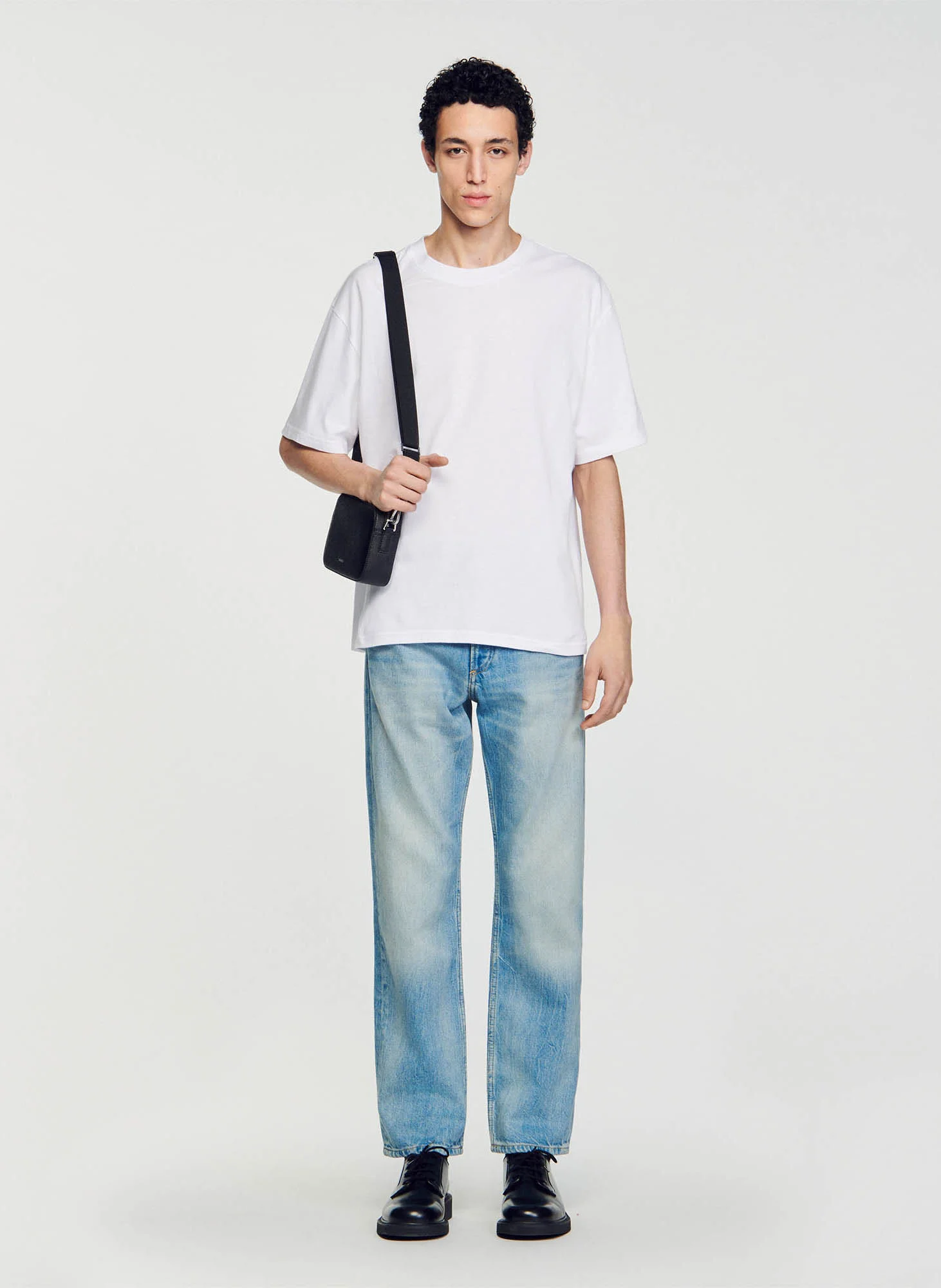 Tee-shirt oversize col rond en coton | Blanc