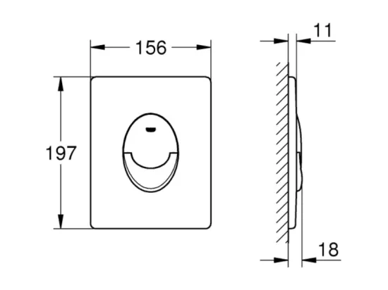Pack WC sans bride Bau Ceramic + abattant Grohe + Bâti support wc Grohe Rapid SL + Plaque de commande GROHE Start chromé rond