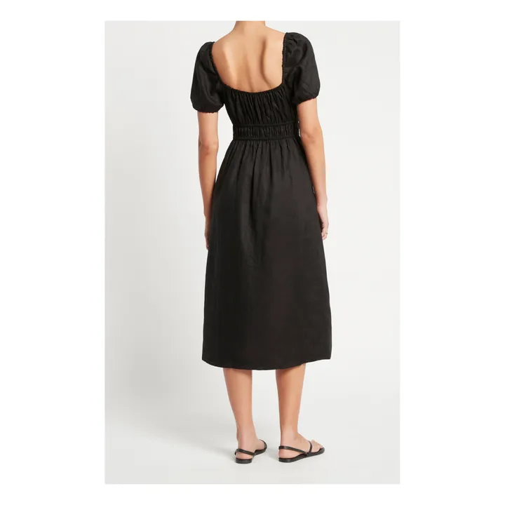 Faithfull the Brand Robe Midi Terina Lin Oeko-Tex | Noir