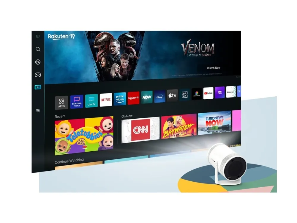 Samsung | The Freestyle (2. Generation) - DLP-projektor - LED - bærbar - 550 lumen - Full HD (1920 x 1080) - 16:9 - 802.11a/b/g/n/ac trådløs/AirPlay 2