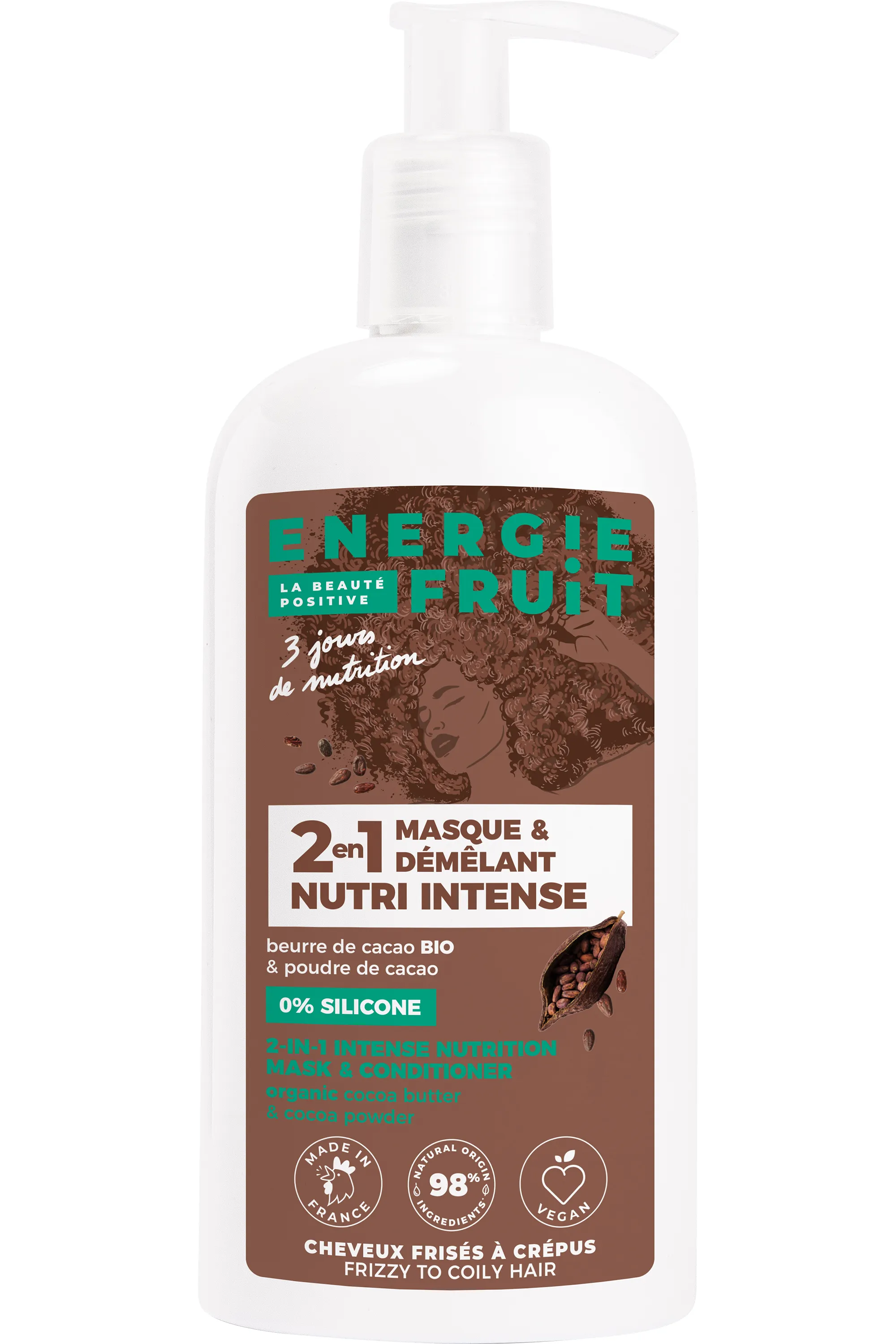 Energie Fruit Masque cacao Nutrition intense cheveux frisés à crépus-300 ml