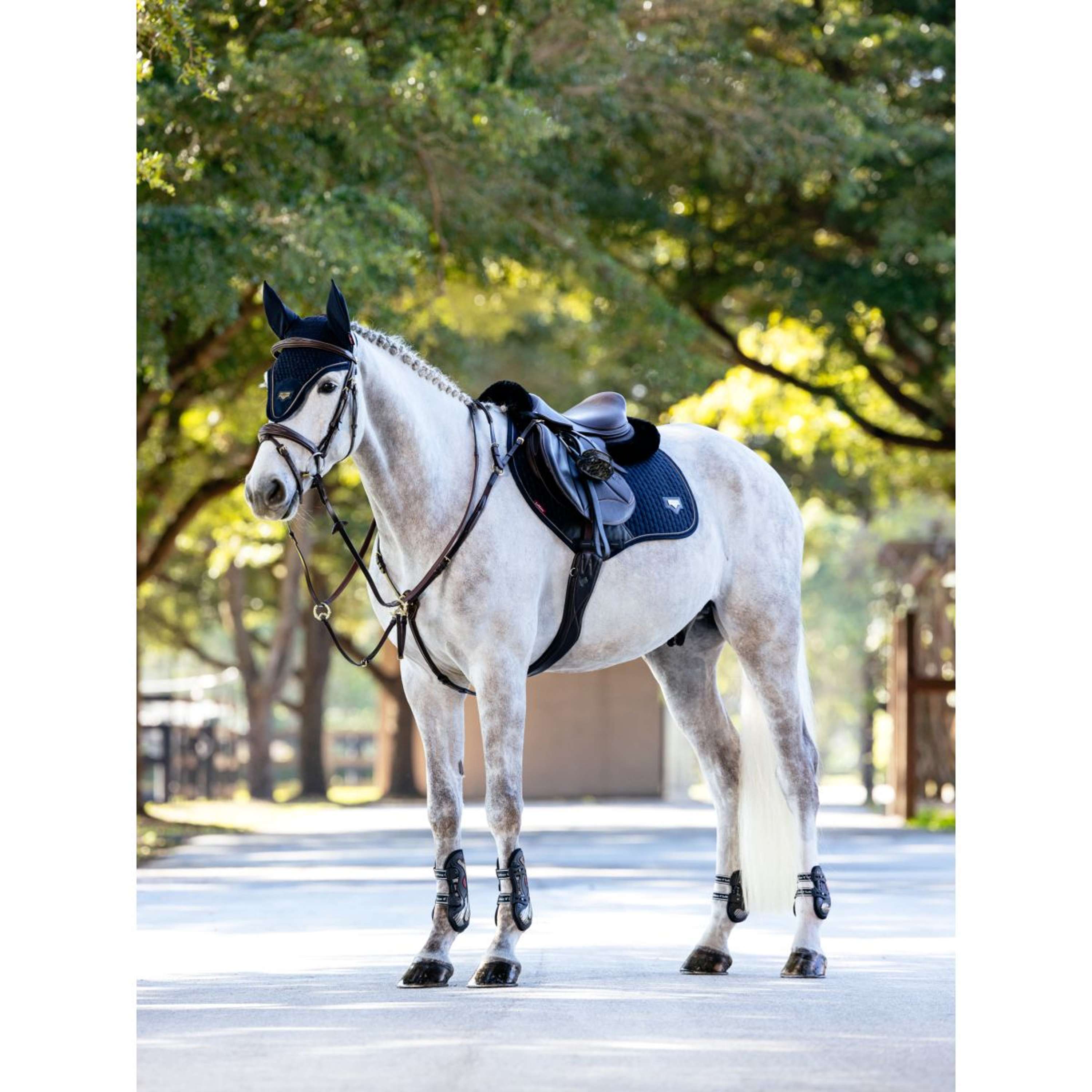 LeMieux Zadeldekje Puissance Suede Close Contact Navy