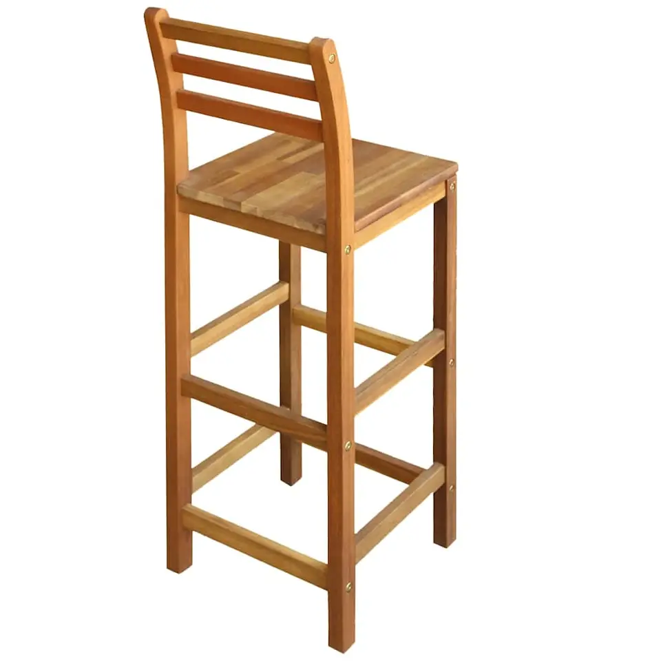 vidaXL - Barstoel - Bruin - Acaciahout - 2 stuks