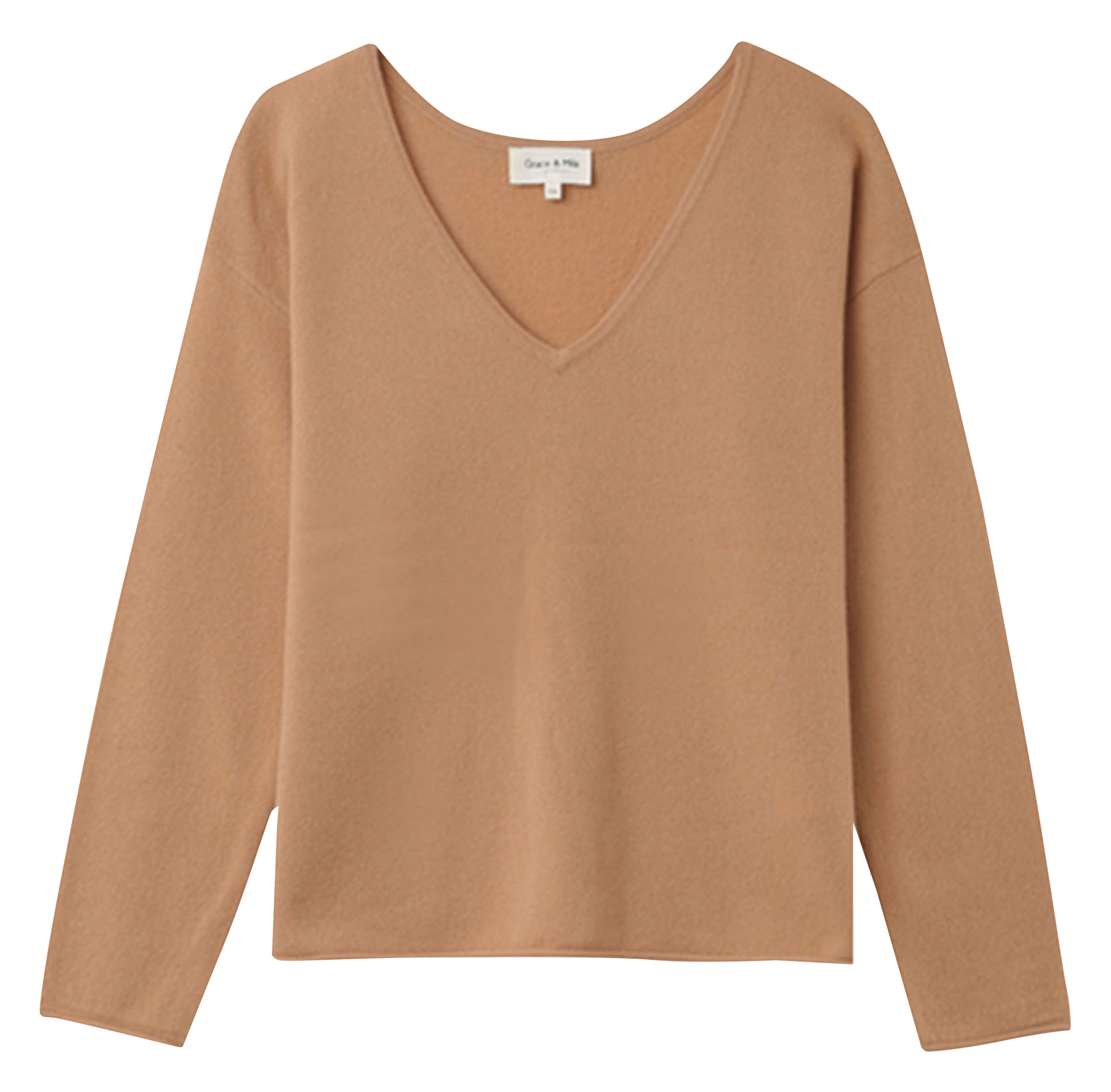 NAO - Pull col V ample en laine et cachemire mélangée | Marron