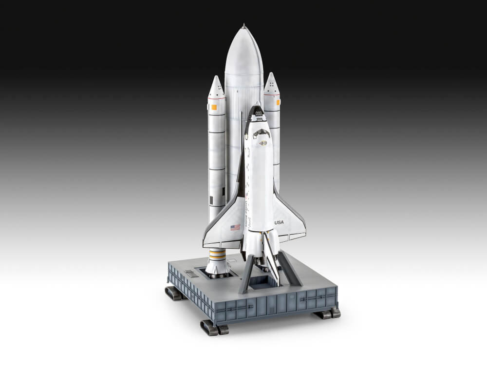Geschenkset Space Shuttle& Booster Rockets, 40th. , Revell Modellbausatz mit Basiszubehör