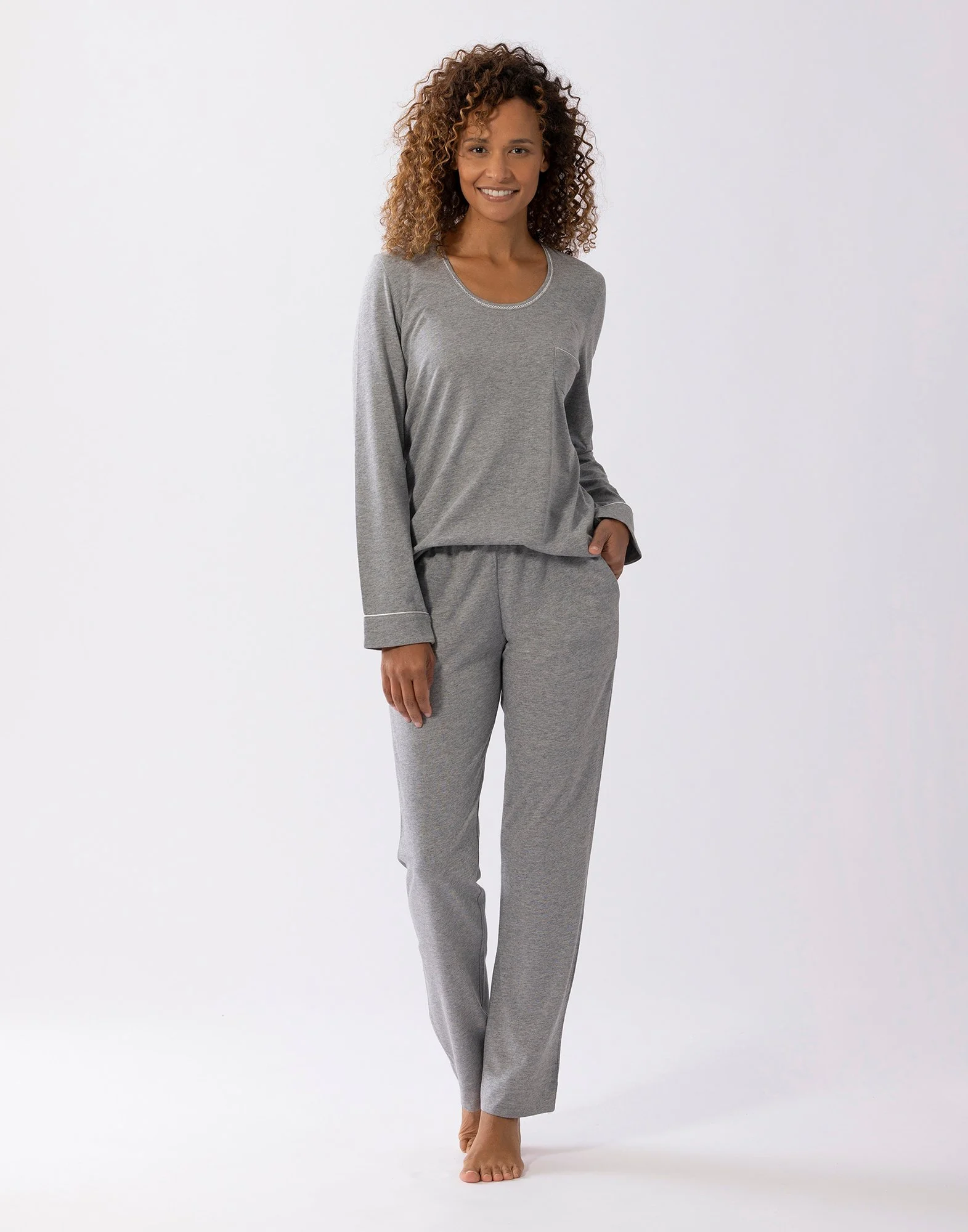 INTEMP A02 - Pyjama en coton modal | Gris