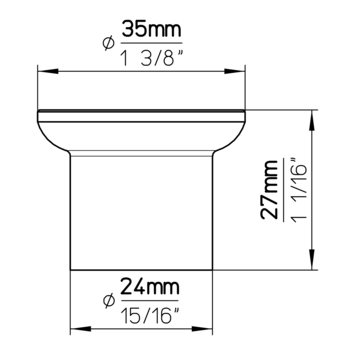 Knop Nikki rvs 35mm