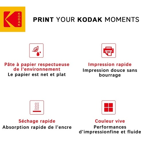 Papier d'impression Kodak Pack de 5 feuilles de papier photo magnétique 10 x 15 690g Blanc