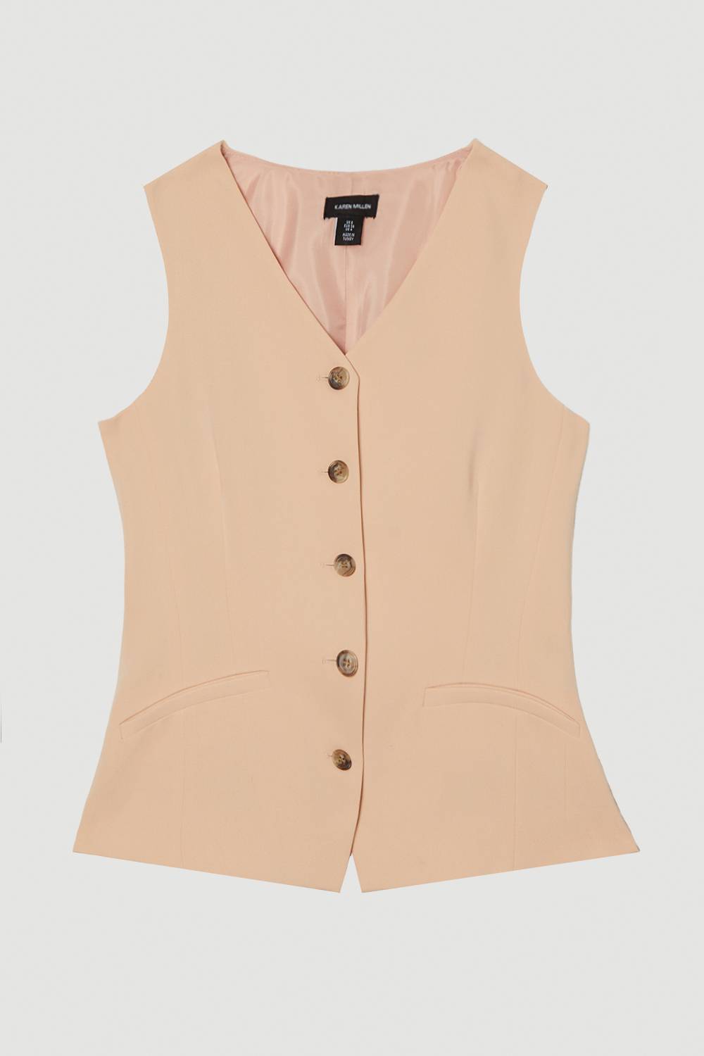 KarenMillen Gilet long sur mesure en viscose polie