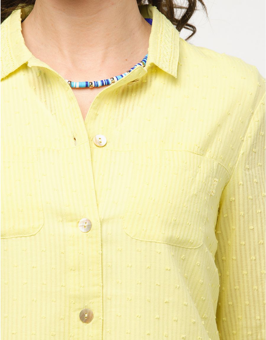 Chemise vert anis coton