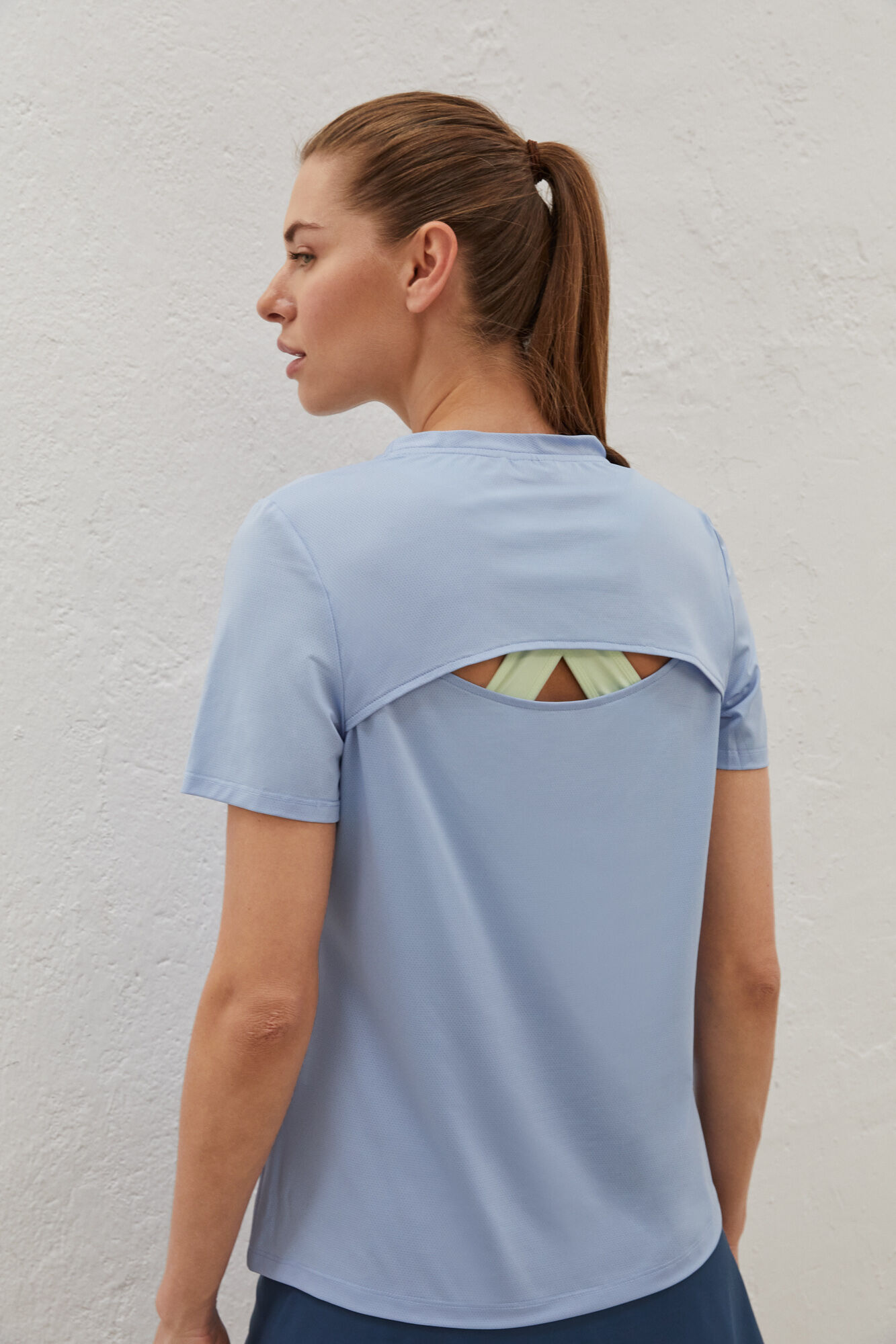 Camiseta Azul de Abertura - Azul