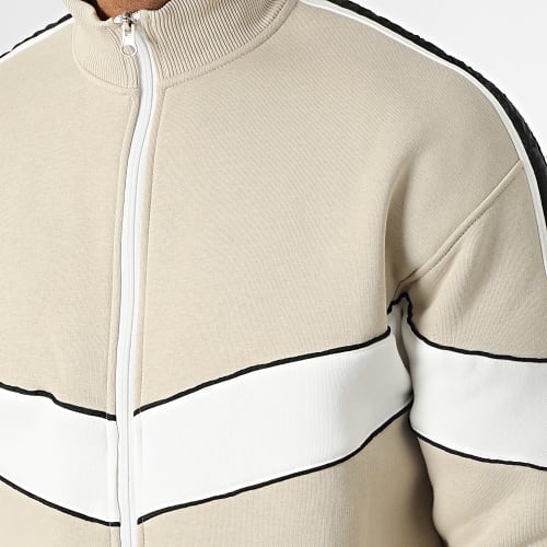 Ensemble De Survetement A Bandes Beige