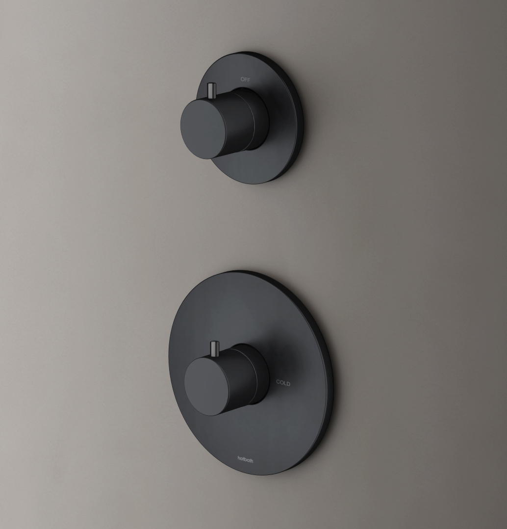 Hotbath Cobber Afbouwdeel Thermostaat met 1 stopkraan Geborsteld Koper PVD CB012