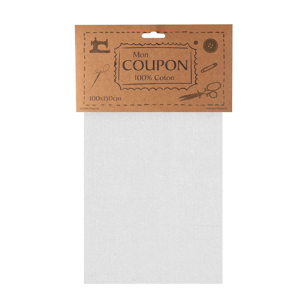 Coupon tissu NINA blanc 100x150cm