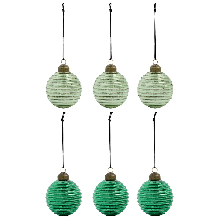 House Doctor - Lolli Christbaumkugel, Ø 6 cm, grün (6er-Set)